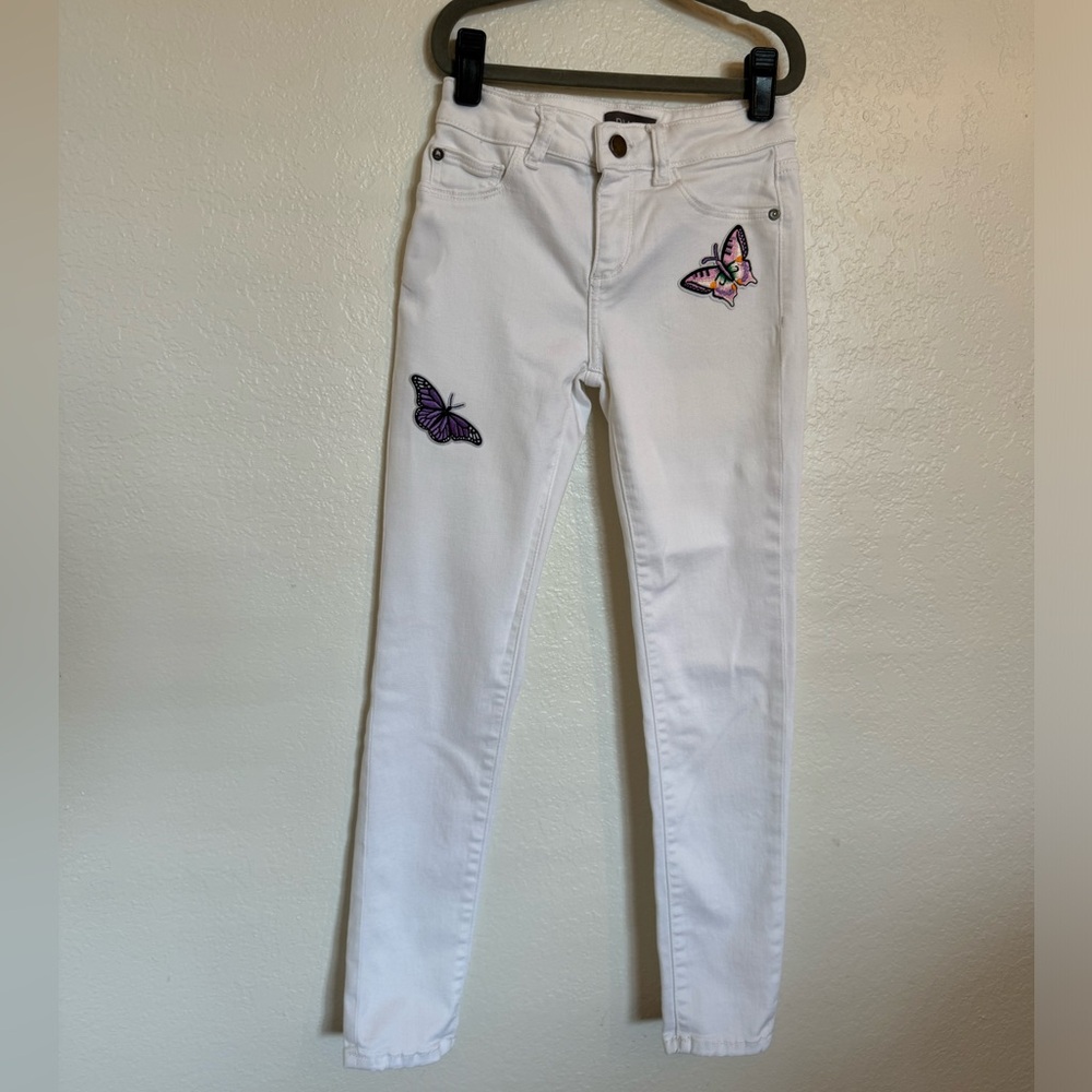 EUC DL1961 Girls Chloe Skinny Jeans with butterfly appliqué